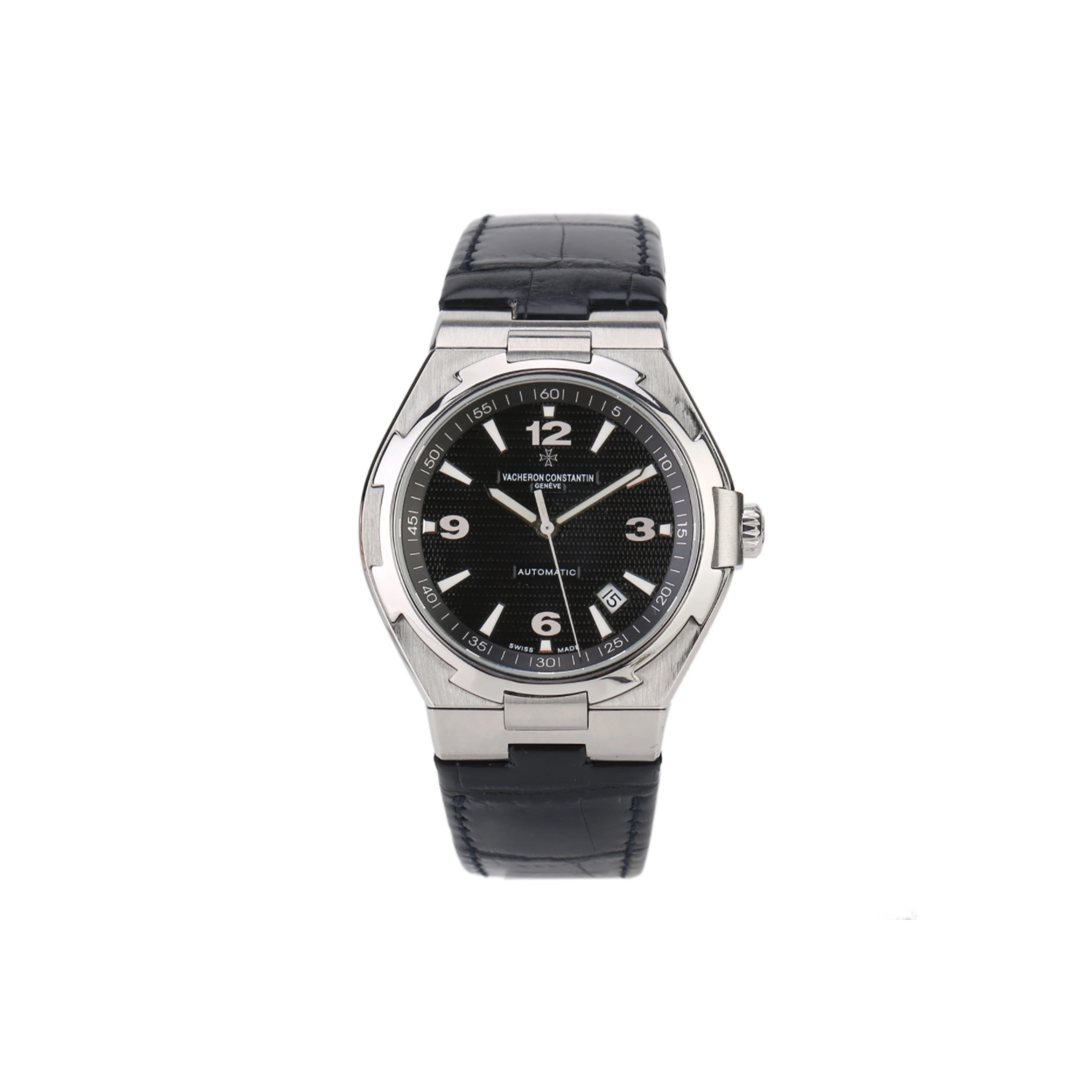VACHERON CONSTANTIN BLACK LEATHER STRAP 42MM WATCH 47040/B01A-9094